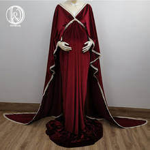 Don&Judy Velvet Maxi Gown Dress with Cape Pregnancy Dress for Photo Shoot Bohemia Long Train Pregnant Women Party Gowns Clothes 2024 - buy cheap