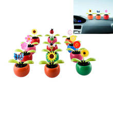 Automatic Dancing Flower Toy Gift New Solar Powered Flip Flap Dancing Flower For Car Decor 2024 - купить недорого