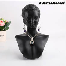 Black Resin Mannequin Bust Gift  Jewelry Necklace Pendant Earring Display Stand Holder Show Decorate Jewelry Display Shelf 2024 - buy cheap