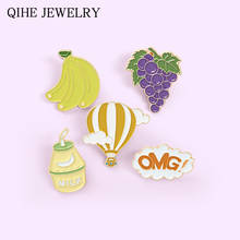 Cartoon Cute Fruit Enamel Pins Balloon Grape Banana Brooches Lapel Pin Backpacks Badge Jewelry Gift for Friends 2021 Wholesale 2024 - buy cheap