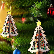 Colgantes de madera con forma de estrella de Navidad para niños, adornos de árbol de Navidad, artesanías artesanales, regalo para el hogar, decoraciones para fiesta de navidad 2024 - compra barato