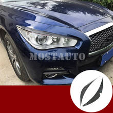 Para infiniti q50 fibra de carbono farol olho tampa sobrancelha capa guarnição 2013-2020 2 pçs acessórios do carro interior decoração do carro guarnição 2024 - compre barato