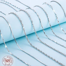 1 шт., 100% подлинное ожерелье из стерлингового серебра 925 пробы, слиток, витая Цепочка со змеиным принтом, Сингапурская цепочка, ожерелье для женщин 2024 - купить недорого