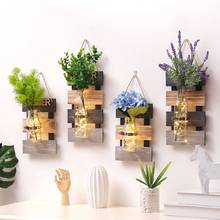Pastoral Decoration Hydroponic Plant Glass Vase Living Room Wall Hanging Wooden Wall Flower Arrangement Flower Vase 2024 - buy cheap