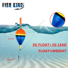 Fish king boia de pesca de abeto de barguzinsky, flutuador flutuante de pesca de cobre 2.0 + 2.0g/3.0 + 2.0g/4.0 + 5.0g 2024 - compre barato