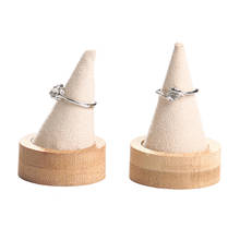 Bamboo Beige Fingertip Oblique Cone Ring Display Stand Case Ring Holder Jewelry Display Stand Ring Showcase Storage 2024 - buy cheap