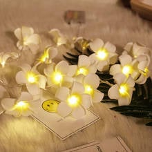 6m/3m Artificial Plumeria Flower Led String Lights Fairy Garland Battery Operated Lamp Christmas Decorations Home Outdoor Decor 2024 - buy cheap