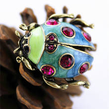 Fashionable Ladybug Brooches for Women Crystal Accessories Wedding Gifts Insects Animal Brooch Pin Cute Jewelry Scarf Clip 2024 - buy cheap