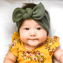 Faixa de cabeça para bebês e meninas, turbante com nó para crianças, faixa de cabelo infantil, cor sólida 2024 - compre barato