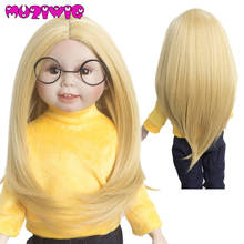 Heat Resistant Fiber Golden Color Doll Hair Wigs without Bangs Girl Style for 18'' Height American  Doll 2024 - buy cheap