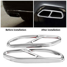 2pcs Auto Chrome Exhaust Muffler Pipe Tip Tailpipe Cover Trim for Mercedes Benz S Class W222 2018 2024 - buy cheap