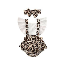 2020 Newborn Toddler Baby Girl Clothes Leopard Ruffle Romper Jumpsuit+Headband 2Pcs Outfit Sunsuit 0-24M 2024 - buy cheap