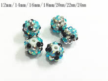 12mm/14mm/16mm/18mm/20mm/22mm/24mm Silvery /Blue/Black Mixed Resin  Rhinestone Beads 2024 - buy cheap