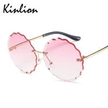 Kinlion-Gafas De Sol redondas De Metal para mujer, lentes con protección Uv, De gran tamaño, Vintage 2024 - compra barato