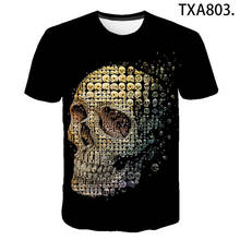 Camiseta de secado rápido para hombre y mujer, camisa con estampado 3D de terror The skeleton, ropa informal para niños 2024 - compra barato