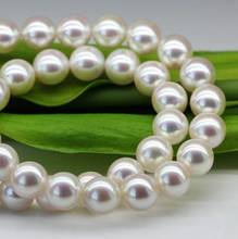 Jewelry Free Shipping  Japan Akoya natural seawater pearl necklace imported light glass mirror round 8-8.5MM mother GIFT 2024 - buy cheap