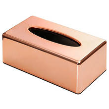 Estante de papel elegante para coche, caja de pañuelos con forma rectangular, soporte para servilletas, color oro rosa real 2024 - compra barato