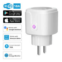 Smart Plug WiFi Socket EU 16A Power Monitor Timing Function Tuya SmartLife APP Control Works With Alexa Google Assistant Yandex 2024 - buy cheap