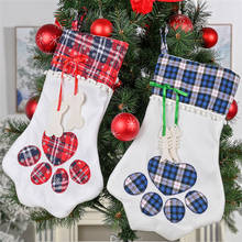 Рождественские чулки для домашних животных, рождественские чулки для собак, носки в виде кошачьих лап, Рождественская сумка, рождественские драпировки, новогодний декор 2021 2024 - купить недорого