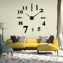 DIY Wall Clock Living Room Acrylic Quartz Watch 3D Clocks reloj de pared Home Decoration Metal Wall Sticker Bedroom Decor 2024 - buy cheap