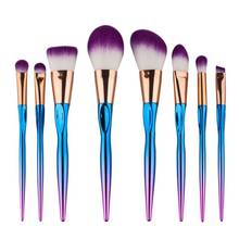 8pcs Purple Nylon Makeup Brushes Set Foundation Powder Blush Eyeshadow Concealer Lip Eye Professional Make Up Brush Cosmetics 2024 - buy cheap