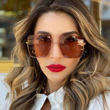 Oversized Square Sunglasses Women Trends 2020 Luxury Designer Gradient Sun glasses For Woman Fashion 2020 Eyewear Uv400 2024 - buy cheap