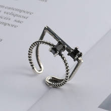 New Trendy Charm Black Crystal Rings For Women Men Boho Knuckle Party Rings Punk Cocktail Jewelry Girls Gift anillos bijoux 2024 - buy cheap