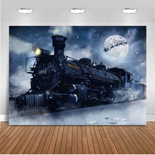 Mocsicka  Birthday Party Photography Backdrops Filming Background for Studio Train Night Photo Backdrop for Boys 2024 - buy cheap
