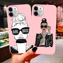 Женский чехол для телефона boss coffee для iphone 11 Pro Max, 2019, модный розовый мягкий чехол для девочек и мам, IPhone X 7 8 Plus XR XS Max 2024 - купить недорого