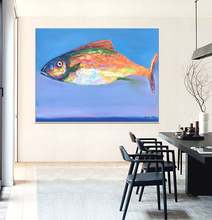 Large Abstract Art Fish Painting Modern Art Kitchen Wall Art Modern Wall Art Abstract Canvas Painting Abstract Art Home Decor 2024 - buy cheap