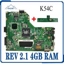 K54C Motherboard REV 2.1 4GB RAM For Asus K54C X54C K54Ly K54hR Laptop motherboard K54C Mainboard X54C Motherboard test 100% OK 2024 - buy cheap