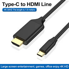 USB C to HDMI Cable Adapter Home 4K@30Hz USB3.1 Type-C to HDMI Cable Black High Quality Type-c HDMI Cable Dropshipping 2024 - buy cheap