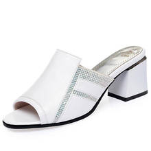 2022 New Summer Fish Mouth Rhinestone Slippers Sandals Fashion Temperament High Heel Sandals Elegant Charm Comfort Women Sandals 2024 - buy cheap
