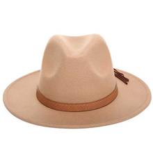 2020 Hot Autumn Winter Sun Hat Women Men Fedora Hat Classical Wide Brim Felt Floppy Cloche Cap Chapeau Imitation Wool Cap 2024 - buy cheap