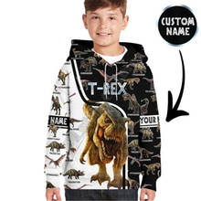 Love Dinosaur-Sudadera con capucha para niño y niña, ropa con estampado 3D de dinosaurio, Jersey personalizable con tu nombre, chándal, camisetas, estilo 12 2024 - compra barato