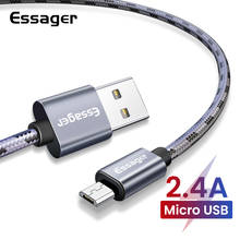 Essager Micro USB Cable For Samsung Xiaomi Fast Charging Data Charger Wire Cord Android Microusb Mobile Phone Cable 2m Short 2024 - buy cheap