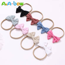 9pcs/lot Baby Bow Nylon Headbands for Newborn Soft Fabric Bowknot Headwear Elastic Handmade Hairband Baby Hair Accessories 2024 - buy cheap