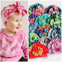 11 PCS/Lot, Tie Dye Messy Bow Fabric Turban Hat, Baby Girls Hair Accessories 2024 - buy cheap