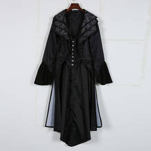 Gothic Punk Lace Trench Overcoat Victorian Elegant Costume Women Vintage Swallow Dovetail Tailcoat Halloween Vampire Outfit 2024 - buy cheap