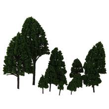 12pçs árvores de álamo modelo paisagem ferroviária árvore zescuro verde 2.5-16cm 1:500-1:50 2024 - compre barato