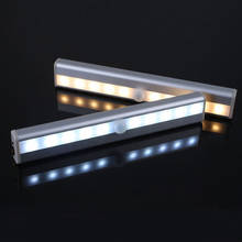 Luz LED nocturna con Sensor de movimiento, lámpara de mesita de noche para armario, portátil, inalámbrica, Detector de movimiento infrarrojo, lámpara de pared con batería, 6/10 2024 - compra barato