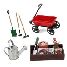 1/12 Dollhouse Miniature Horticulture Box, Pulling Cart & Garden Tools Kids DIY Accessories 2024 - buy cheap