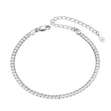 U7 925 Sterling Silver Cuban Link Chain/Figaro Chain Solid Silver Bracelet for Women Men, 6" +2" Extension 2024 - buy cheap