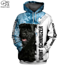 New Mens Unisex funny Giant schnauzer 3d dogs print zipped hoodie long sleeve Sweatshirts jacket autumn pullover tracksuit G22 2024 - buy cheap