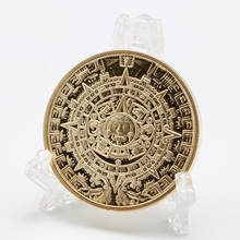 Moeda banhada a ouro aztec maya, moedas pirâmide americana, moedas estrangeiras, não-moeda, presente, lembrança 2024 - compre barato