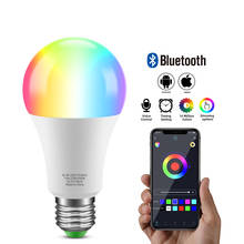 Затемнения Bluetooth 4,0 приложение светодиодный светильник E27 RGBW RGBWW 15 Вт AC85-265V беспроводной магический светодиодный светильник управление музыкой умный дом освещение 2024 - купить недорого