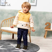 DBZ15712 dave bella/зимнее модное пальто с капюшоном и карманами в стиле пэчворк для маленьких мальчиков детские топы, верхняя одежда для малышей 2024 - купить недорого