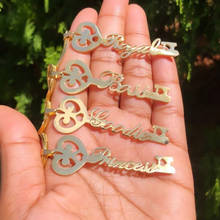 Заказной ключ имя ожерелья для женщин, нержавеющая сталь, золотое ожерелье-чокер Сердце Бесконечность Love ожерелье на День святого Валентина для влюбленных, ювелирное изделие, подарок 2024 - купить недорого