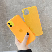 Флуоресцентный карамельный цвет чехол для телефона для iPhone 11 11 Pro Max XR XS Max 7 8 Plus X Мягкий ТПУ Прозрачный чехол для задней панели подарки 2024 - купить недорого