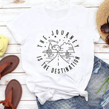 Camiseta con estampado de The Journey Is The Destination para mujer, remera de estética de vacaciones de verano, ropa de viaje con gráfico para mujer 2024 - compra barato